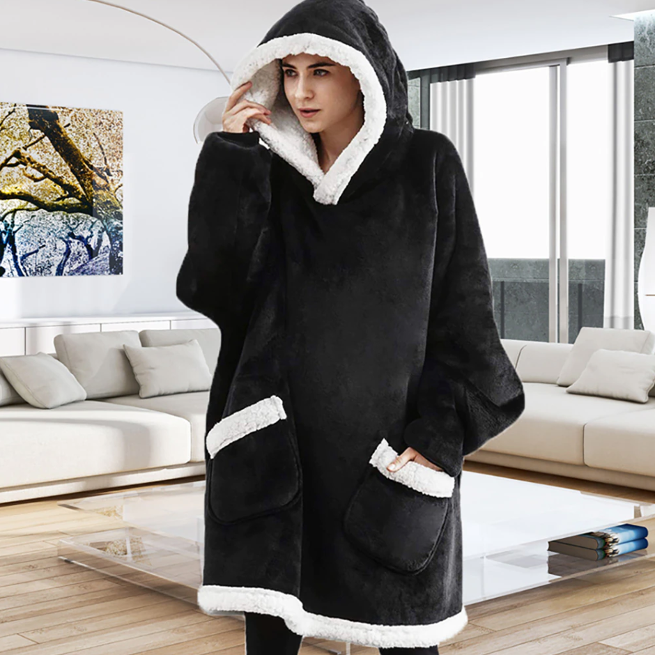 Ultracomfortabele grote plaid hoodie voor totale ontspanning 